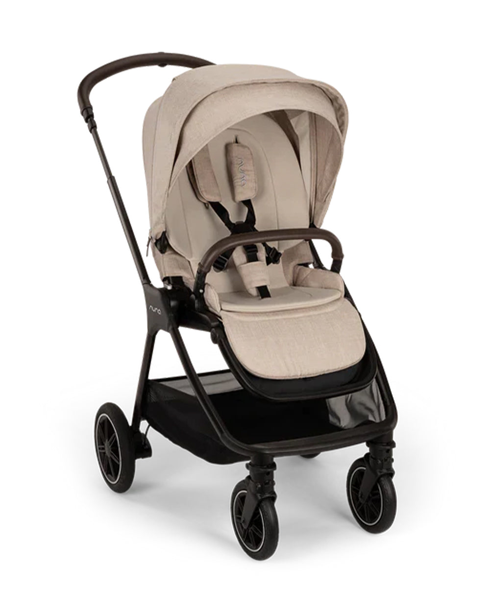 Nuna TRIV Next Stroller-With Travel Bag, Cup Holder, Rain Cover & Post Adaptors-Reversible Seat-One Hand Fold-Pram for 0 to 4Y (Upto 22Kg)-Biscotti