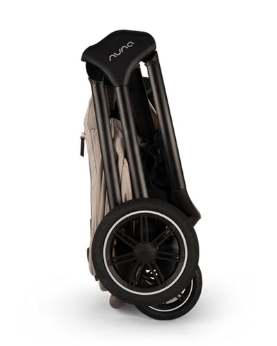 Nuna TRIV Next Stroller-With Travel Bag, Cup Holder, Rain Cover & Post Adaptors-Reversible Seat-One Hand Fold-Pram for 0 to 4Y (Upto 22Kg)-Biscotti
