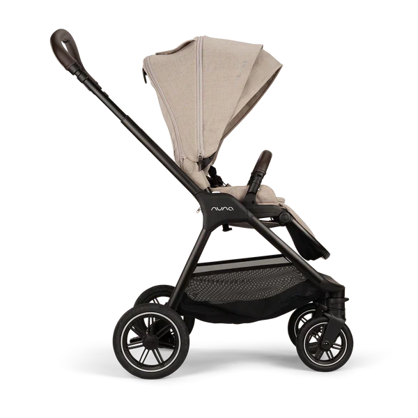 Nuna TRIV Next Stroller-With Travel Bag, Cup Holder, Rain Cover & Post Adaptors-Reversible Seat-One Hand Fold-Pram for 0 to 4Y (Upto 22Kg)-Biscotti